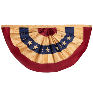 Northlight Tea-Stained Pleated USA Patriotic Bunting Flag