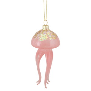 Northlight 4.75in. Transparent Jellyfish Glass Christmas Ornament