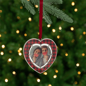 Northlight Buffalo Plaid Heart Picture Frame Christmas Ornament