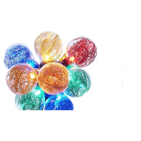 Hofert 6.5ft. Multicolor Tinsel Filled Globe Light Set
