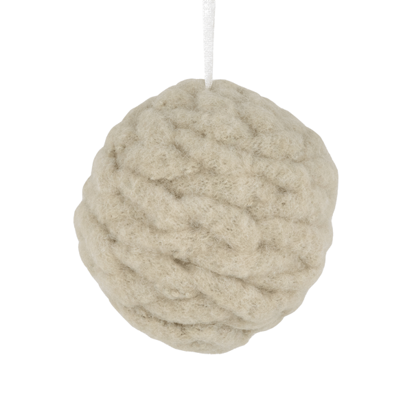 Northlight 3.75in. Beige Woven Yarn Ball Christmas Ornament