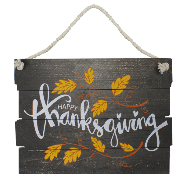 Northlight 15in. Wooden 'Happy Thanksgiving' Hanging Wall Sign