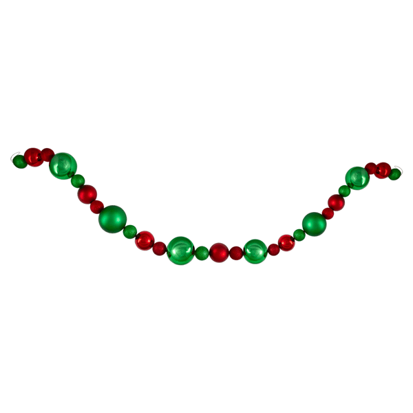 Northlight 6ft. Red & Green 3-Finish Ball Christmas Garland
