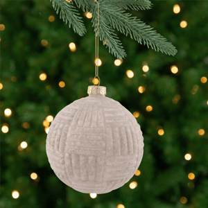 Northlight White Geometric Glass Ball Christmas Ornament