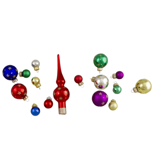 Northlight 16pc. Assorted Glass Ball Christmas Ornaments