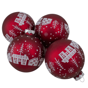 Northlight 4pc. Snowy City Christmas Glass Ball Ornaments