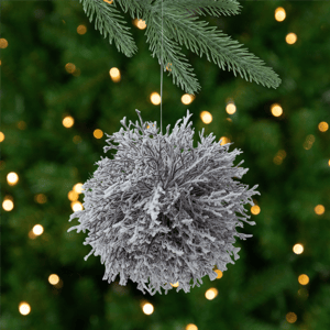 Northlight 7in. White Frosted Round Twig Christmas Ornament