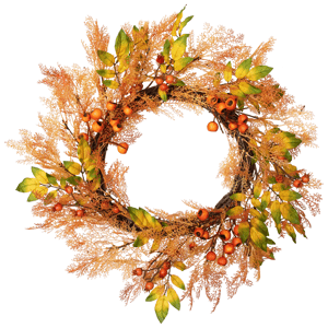 Northlight 24in. Berry, Caspia, & Leaves Fall Harvest Wreath