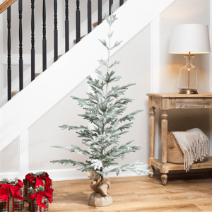 Northlight 5ft. Frosted Slim Pine Christmas Tree in Burlap Base alternate view