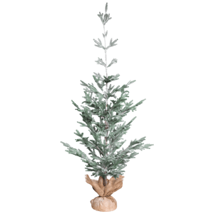 Northlight 5ft. Frosted Slim Pine Christmas Tree in Burlap Base