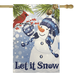 Northlight 40in. Snowman Let it Snow Christmas House Flag