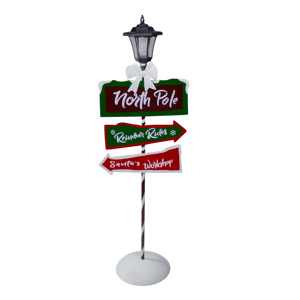 Northlight Solar-Powered North Pole Lantern Post Christmas Sign