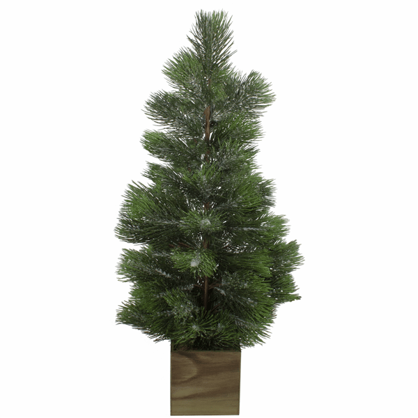 Northlight 3ft. Snowy Pine Christmas Tree in Wooden Pot