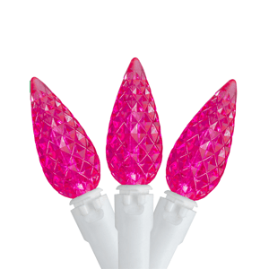 Northlight 22.5ft. LED C6 Faceted Pink Christmas Lights