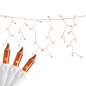 Northlight 3.5ft. 100ct. Orange Mini Icicle Christmas Lights