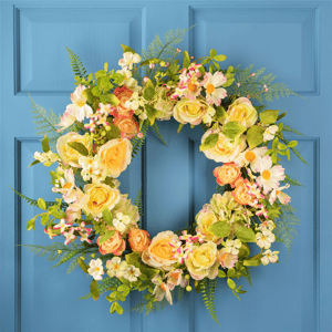 Northlight 26in. Daisy, Peony, & Roses Floral Spring Wreath alternate view