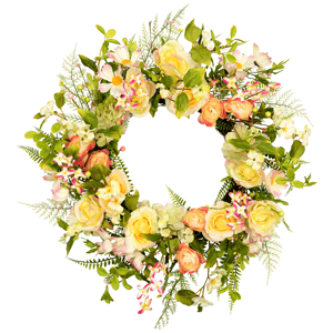 Northlight 26in. Daisy, Peony, & Roses Floral Spring Wreath