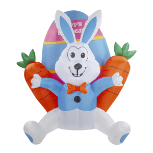 Northlight Inflatable LED Easter Bunny with Carrots Outdoor Decor