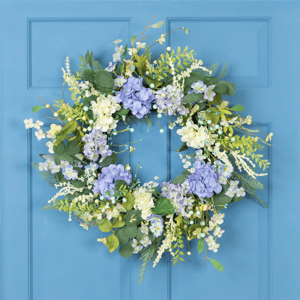Northlight 26in. Hyacinths & Hydrangea Fern Spring Wreath alternate view