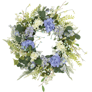 Northlight 26in. Hyacinths & Hydrangea Fern Spring Wreath
