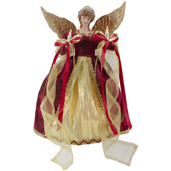 Northlight 13.5in. Lighted Angel with Wings Christmas Tree Topper