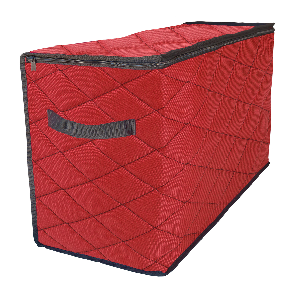 Northlight 96ct Quilted Zip Up Ornament Storage Tub Storage Bag, One Size, Red