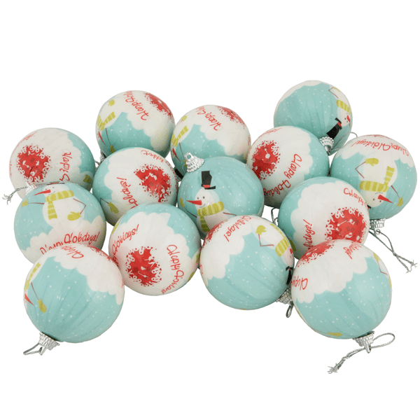 Northlight 14ct. Snowmen Decoupage Christmas Ball Ornaments