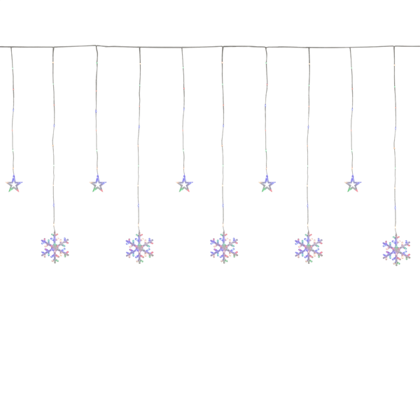 Northlight 4.75ft. LED Star & Snowflake Curtain Christmas Lights