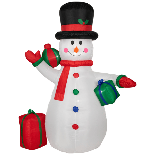 Northlight 8ft. LED Inflatable Snowman with Gifts Christmas Decor