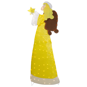 Northlight Lighted Yellow Chenille Angel Outdoor Christmas Decor