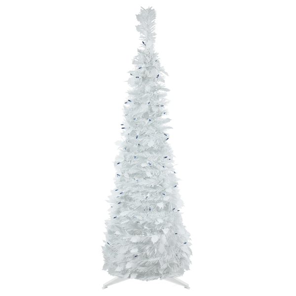 Northlight 4ft. Pre-Lit White Tinsel Pop-Up Christmas Tree