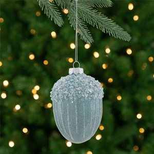 Northlight Glittered Blue Mercury Glass Acorn Christmas Ornament