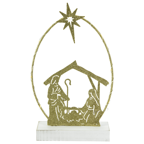 Northlight LED Glitter Holy Family Nativity Scene Christmas Decor