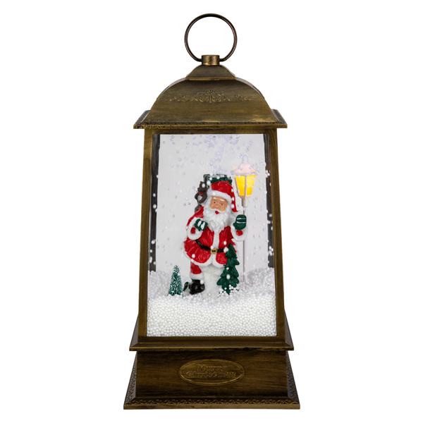 Northlight LED Lighted Snowing & Musical Santa Christmas Lantern