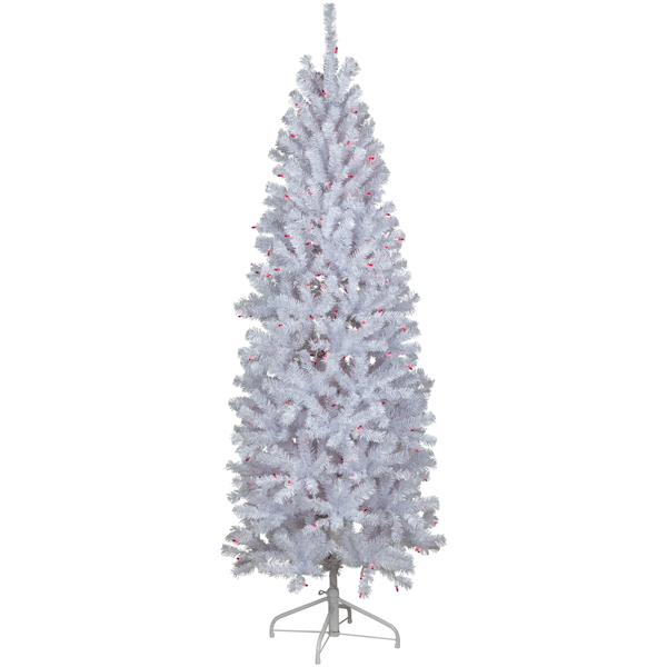 Northlight 6.5ft. Pre-Lit Slim Geneva White Spruce Christmas Tree