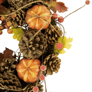 Northlight 14in. Pinecone & Pumpkin Fall Harvest Wreath alternate view