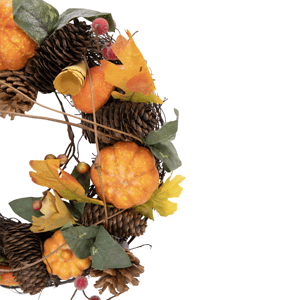 Northlight 13.5in. Pumpkin & Pinecone Fall Harvest Wreath alternate view