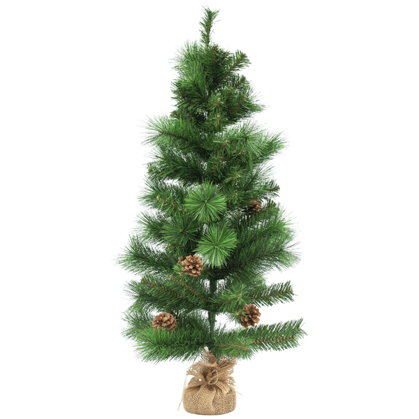 Northlight 39in. Pine & Pine Cones Christmas Tree in Jute Base