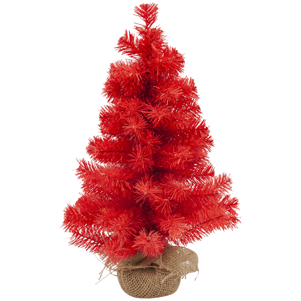 Northlight 18in. Red Pine Christmas Tree with Natural Jute Base