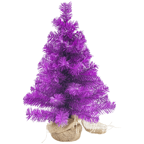 Northlight 18in. Purple Pine Christmas Tree in Natural Jute Base