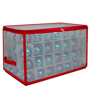 Northlight Transparent Zip Up Christmas 112 Ornaments Storage Box