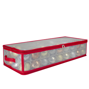 Northlight Transparent Zip Up Christmas 80 Ornaments Storage Box