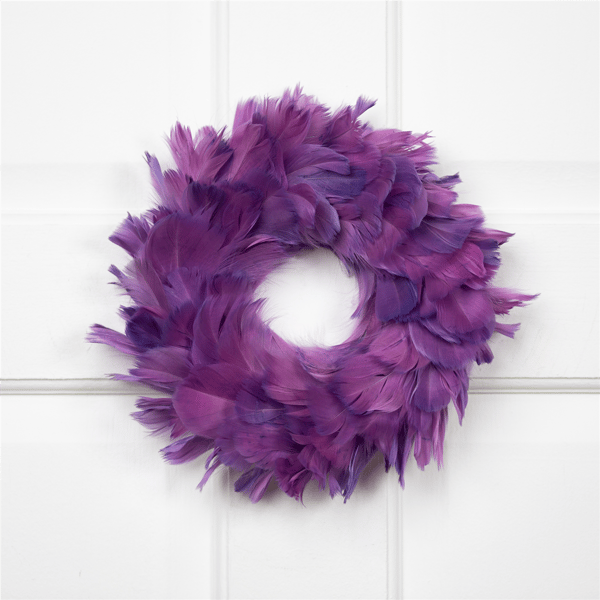 Northlight 10in. Layered Purple Feather Christmas Wreath
