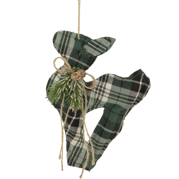 Northlight 7.75in. Plaid Deer with Pine Christmas Ornament