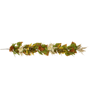 Northlight 5ft. Flowers with Wheat Fall Harvest Garland