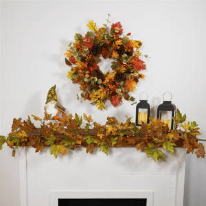 Northlight 5ft. Maple Leaves & Berries Fall Harvest Garland alternate view