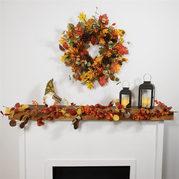 Northlight 5ft. Berries & Leaves Artificial Fall Harvest Garland alternate view
