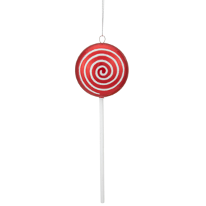 Northlight Red Candy Lollipop w/ Glitter Swirl Christmas Ornament