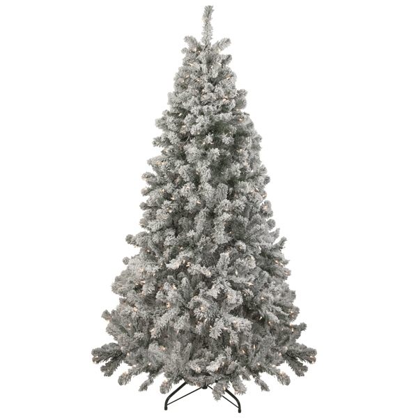 Northlight 6.5ft. Pre-Lit Flocked Madison Pine Christmas Tree