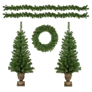 Northlight 5pc. Pre-Lit Wolcott Spruce Christmas Entryway Set